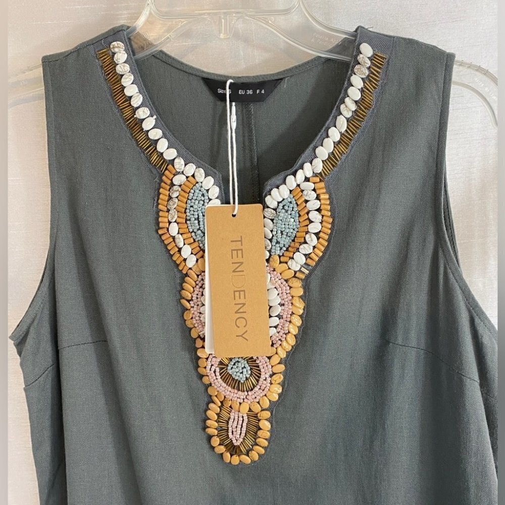 NWT Tendency Sage Green Tapestry Maxi  Dress Ladies SM - Picture 4 of 13